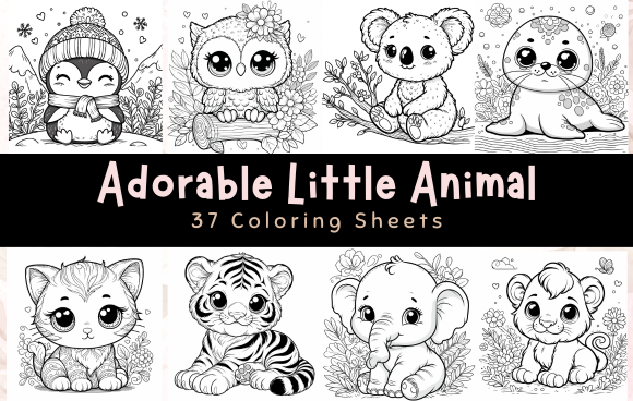 Adorable Little Animal Coloring Sheets