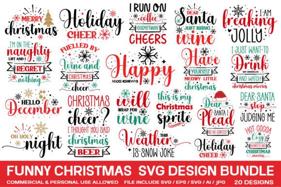 Funny Christmas SVG Collection – 20 Playful Holiday Cut Files