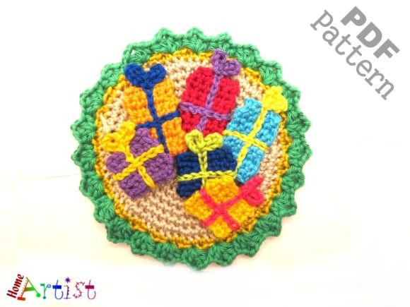 Present Crochet Button Patch