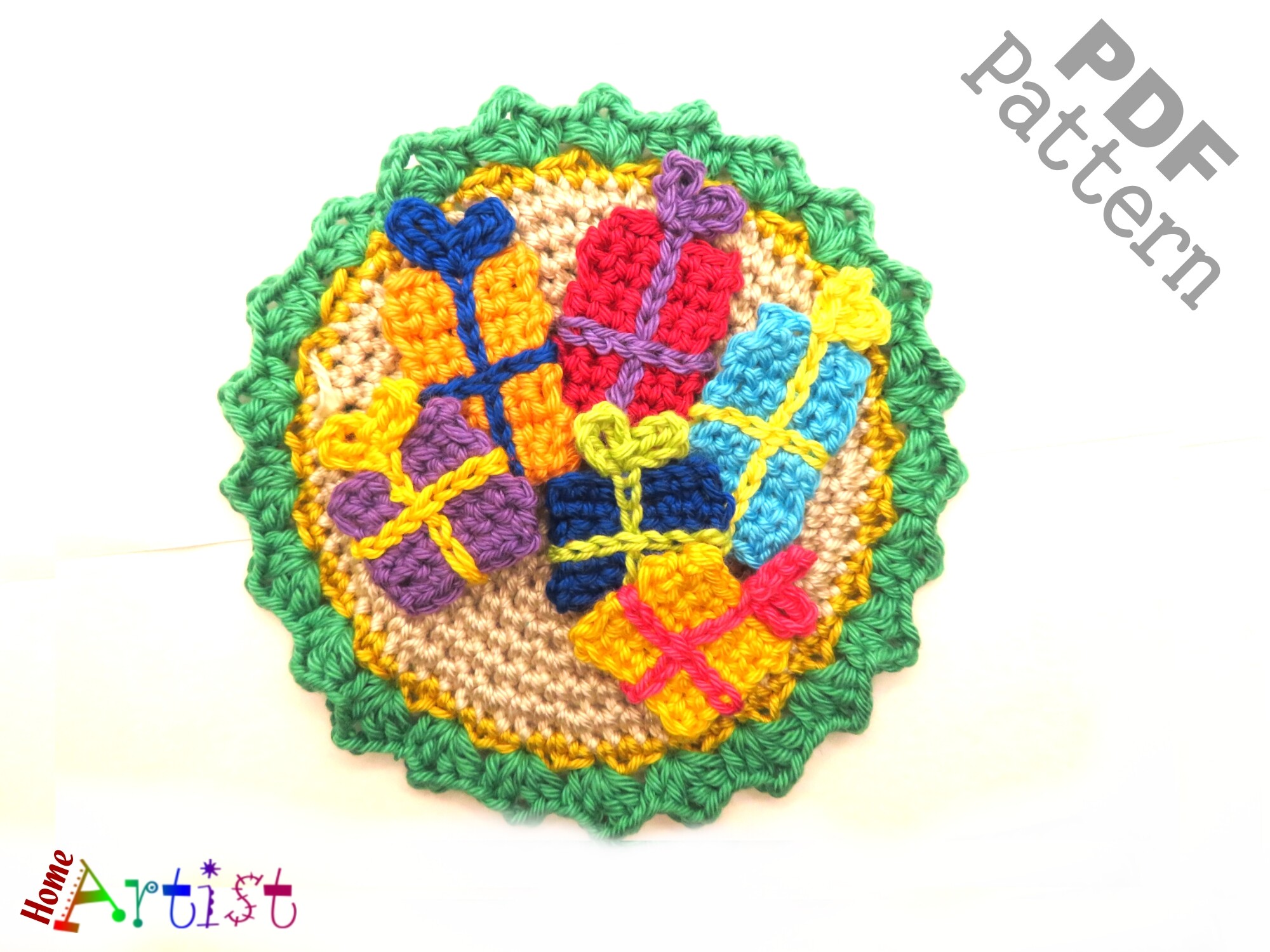 Present Crochet Button Patch