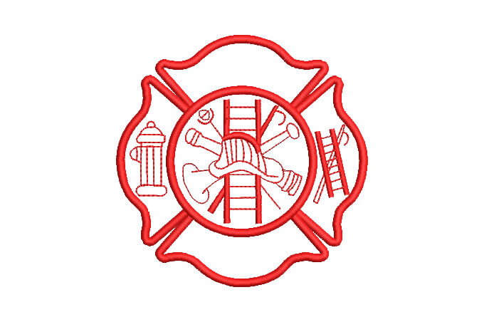 Red Fire Shield Embroidery Designs