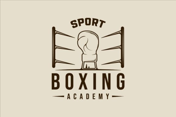 Boxing Logo Vector Line Art Vintage
