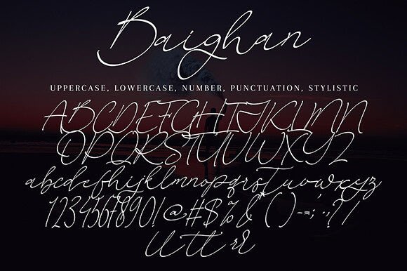 Baighan Font PNG with transparent background - Preview 5