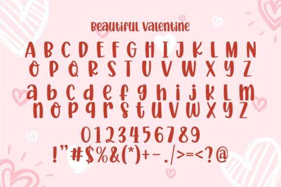Beautiful Valentine Font PNG with transparent background - Preview 4