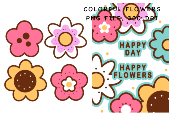 Colorful Flowers Sticker