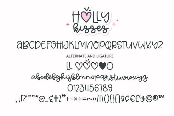 Holly Kisses Font PNG with transparent background - Preview 3