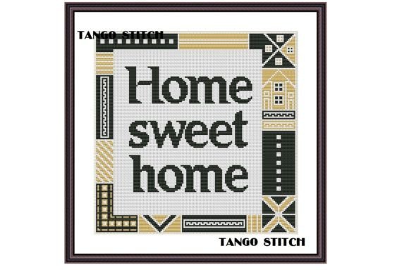Home Sweet Home Modern Cross Stitch Art