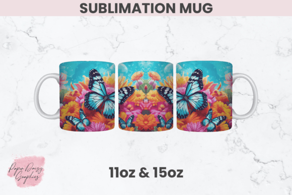 Butterfly Sublimation Mug Graphics