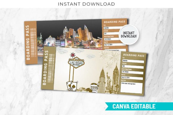 Canva LAS VEGAS Boarding Pass Template