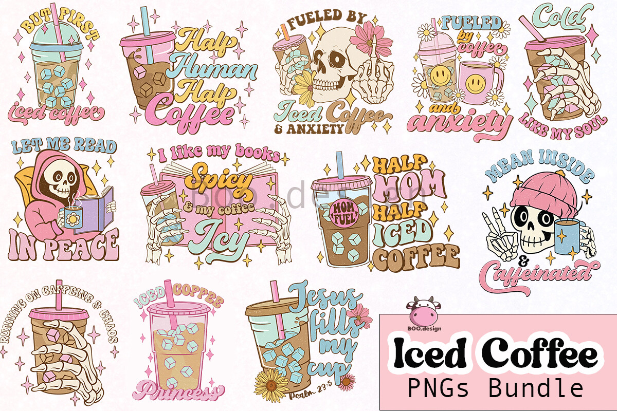 Iced Coffee Sublimation Bundle Graphic by BOO.design · Creative Fabrica