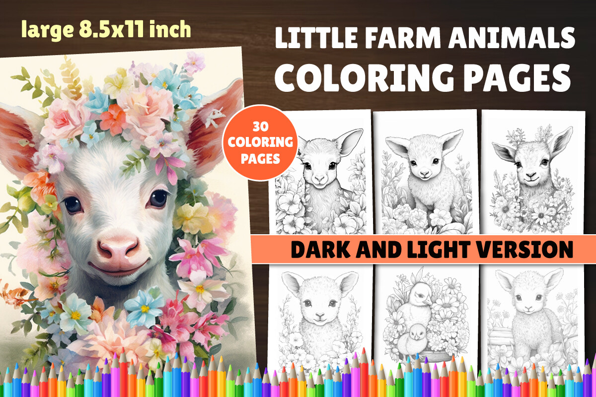 Little Farm Animals Coloring Book