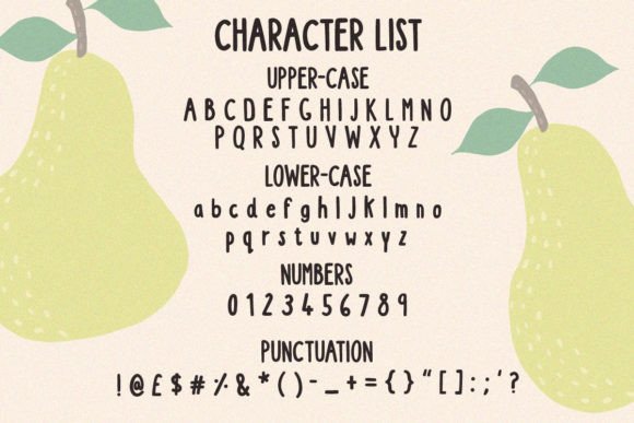 Quite Pear Font PNG with transparent background - Preview 2