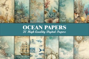 Sea Scrapbook Paper Blue Ocean Pattern