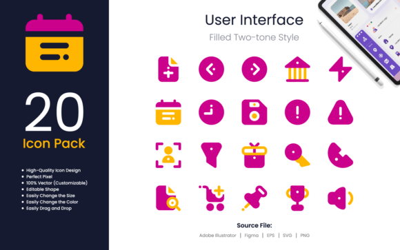 User Interface Icon Pack Filled Two-Tone