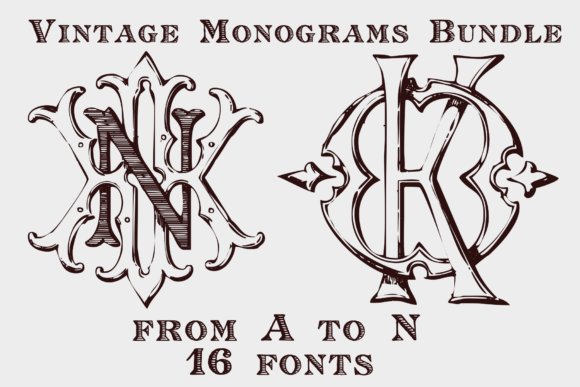 Vintage Monograms Pack Font by Intellecta Design · Creative Fabrica