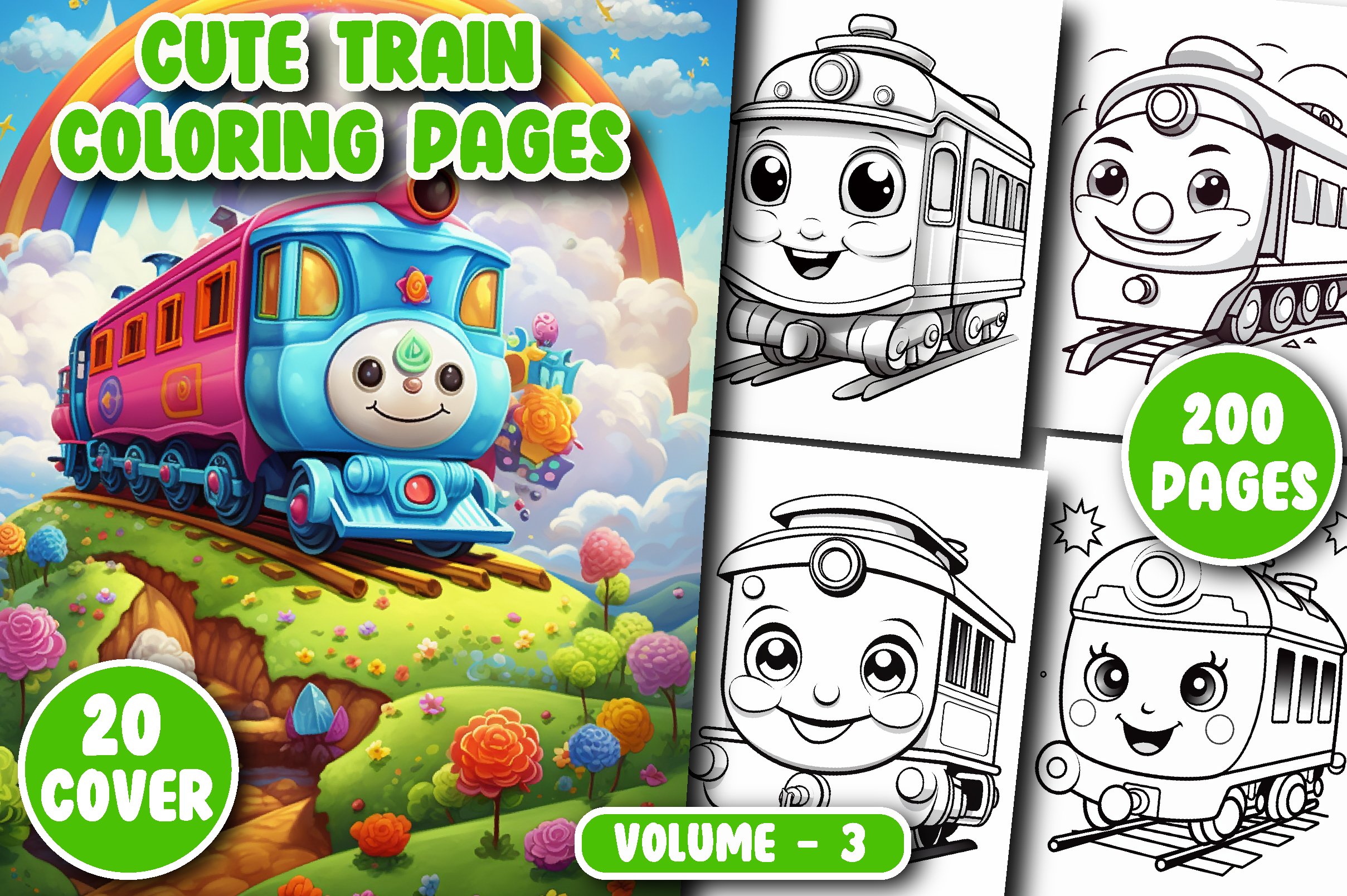 200 Cute Train Coloring Pages