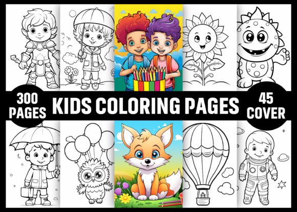 300 Kids Coloring Pages (KDP)
