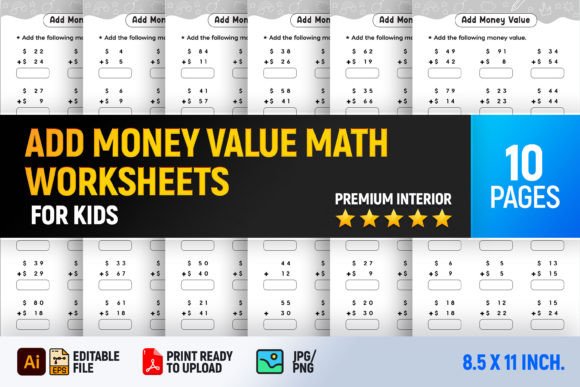 Addition Money Value Math Worksheets