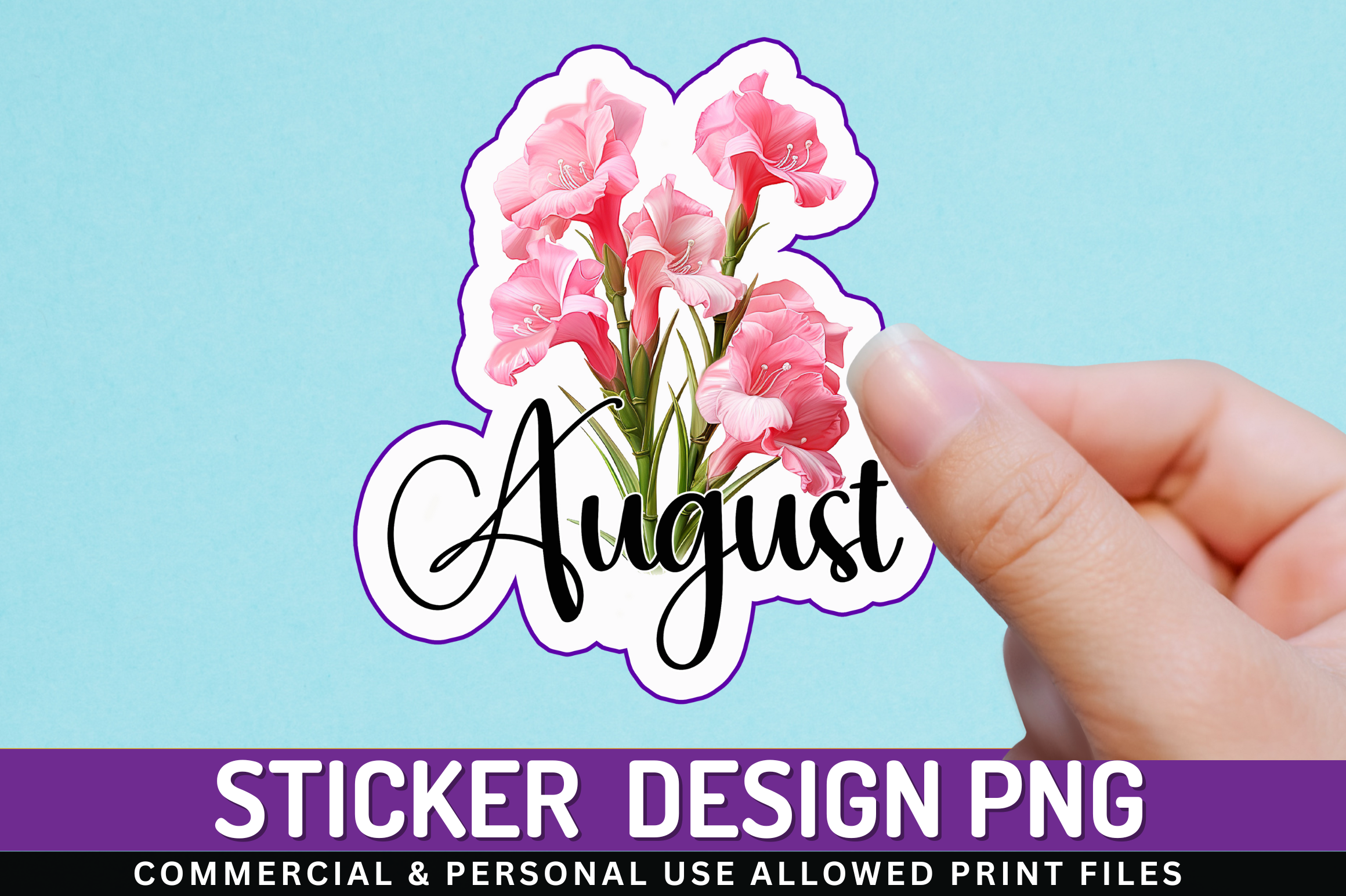August Sticker Design Graphic by Regulrcrative · Creative Fabrica