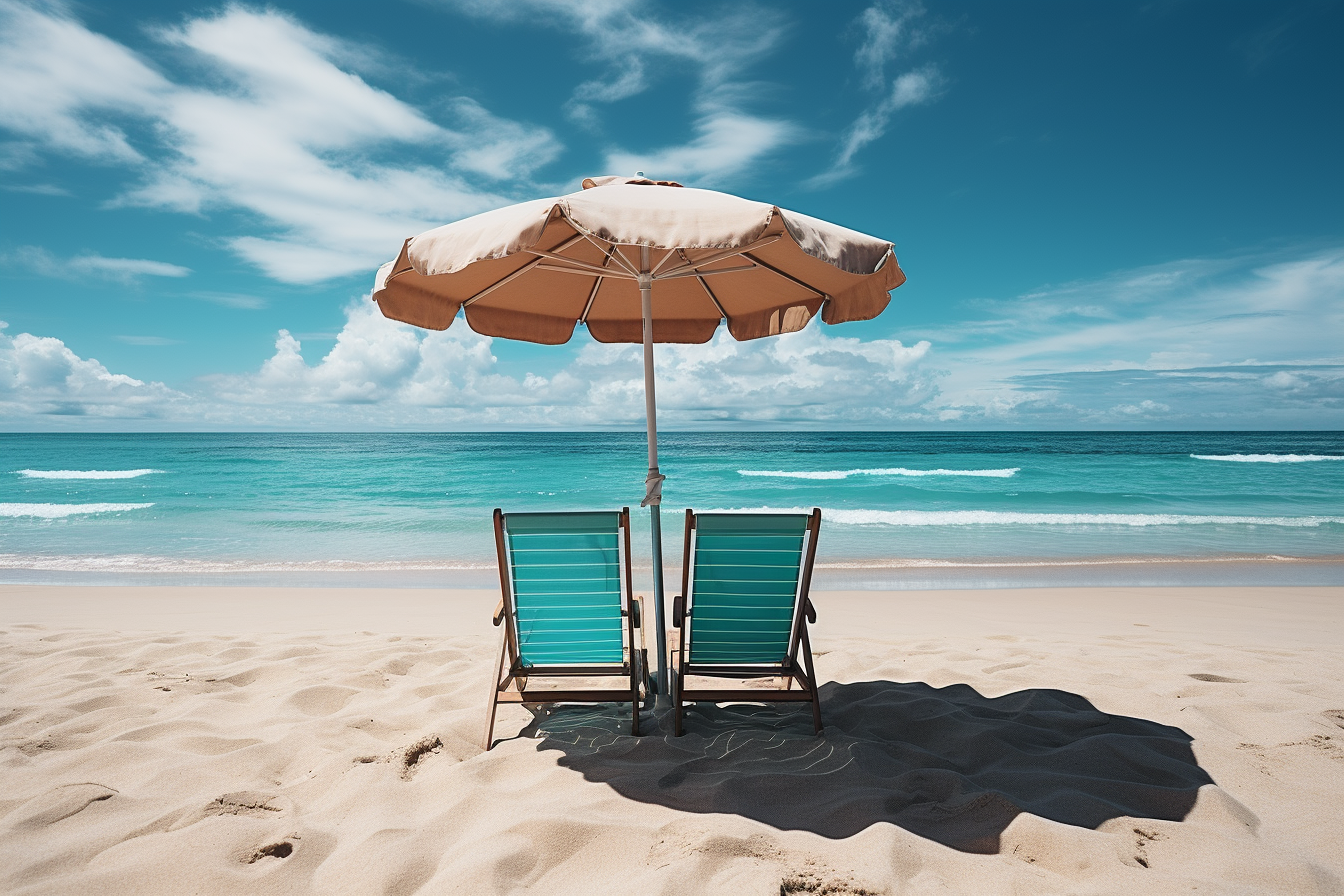 Beautiful Tropical Beach and Sea Graphic by saydurf · Creative Fabrica
