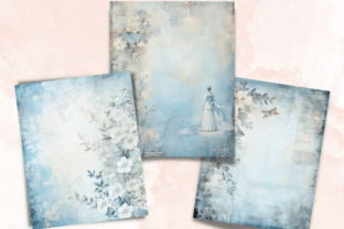 Blue Shabby Chic Junk Journal Paper Graphic by giraffecreativestudio ...