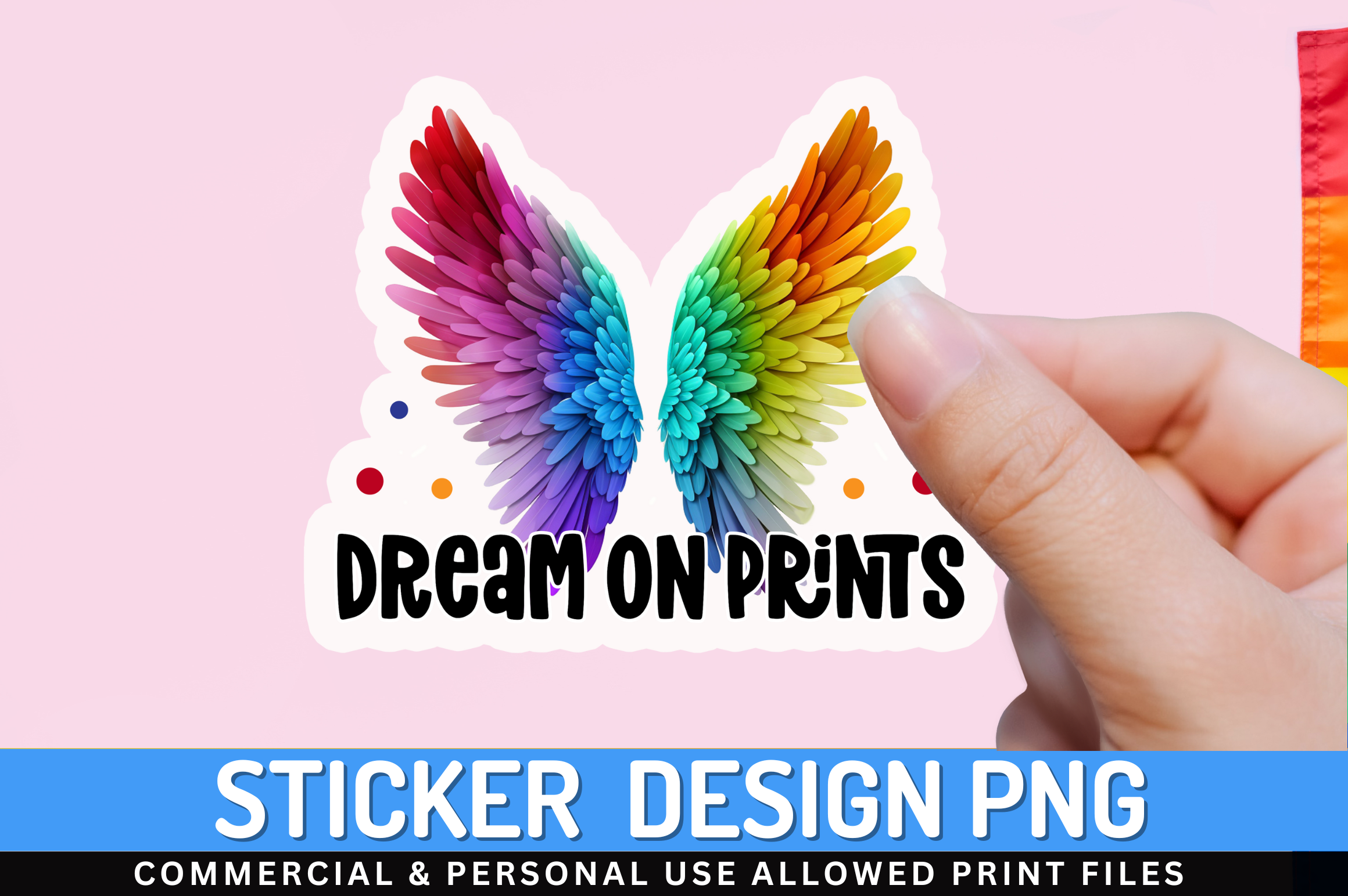 Dream on Prints Sticker Design Graphic by Regulrcrative · Creative Fabrica