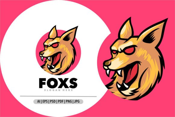 Fox Roar Angry Mascot Design Logo