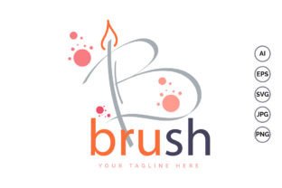 Letter B Paint Brush Logo Design Graphic by lordottori · Creative Fabrica