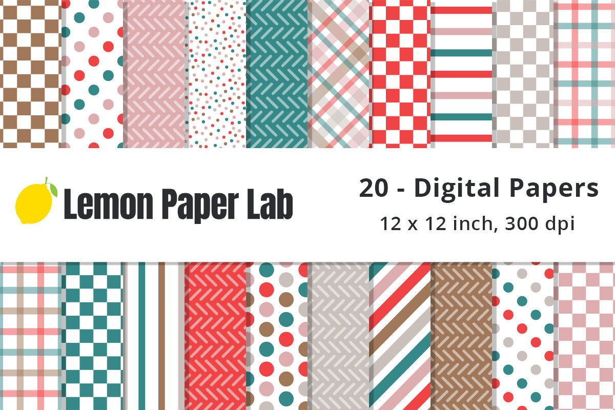 Red, Green and Pink Seamless Patterns
