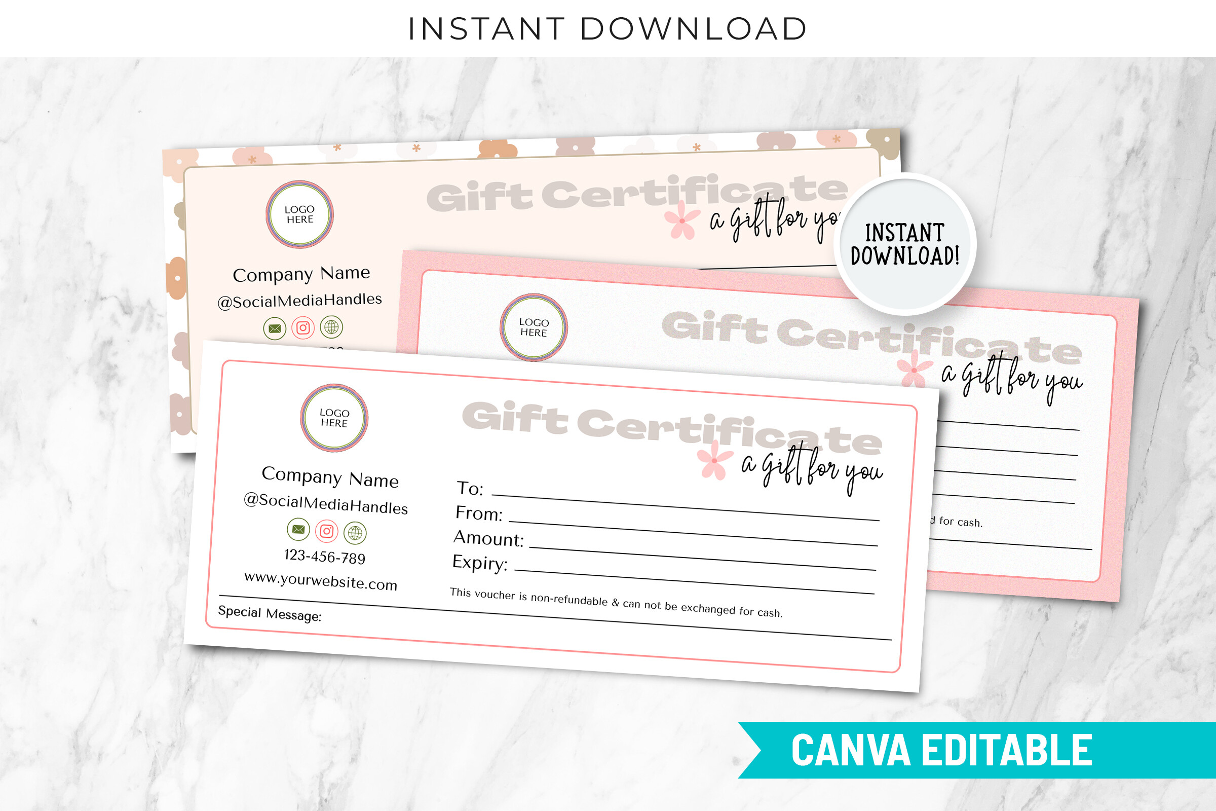 Retro Gift Certificate Template Canva