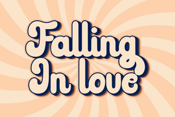 Retro Lovely Font PNG with transparent background - Preview 1