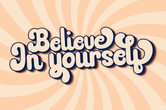Retro Lovely Font PNG with transparent background - Preview 2