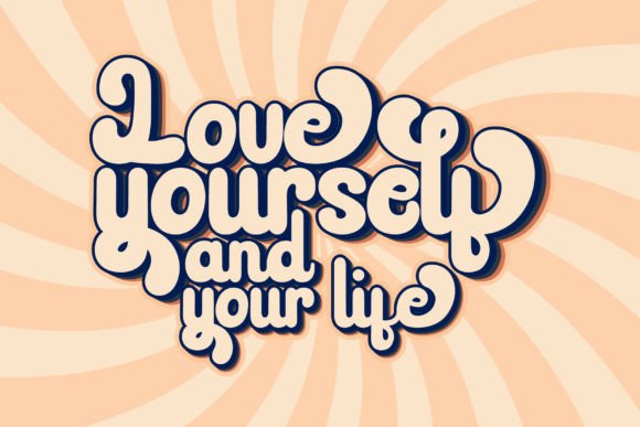 Retro Lovely Font PNG with transparent background - Preview 3