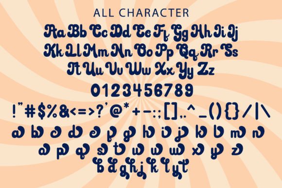 Retro Lovely Font PNG with transparent background - Preview 5