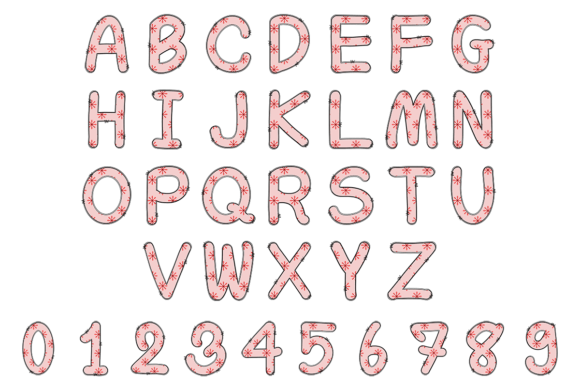 Snowflakes Font PNG with transparent background - Preview 1