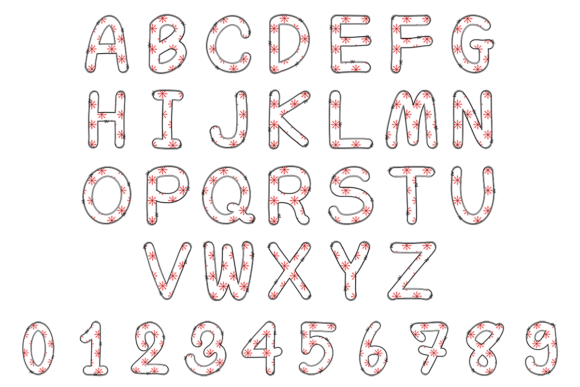 Snowflakes Font PNG with transparent background - Preview 3