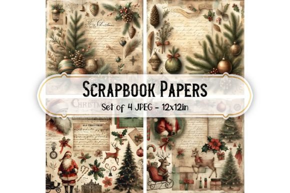 Vintage Christmas Scrapbook Papers
