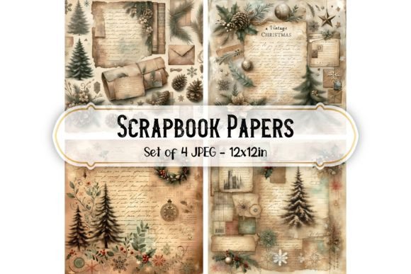 Vintage Christmas Scrapbook Papers