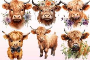 Baby Highland Cow PNG Bundle Graphic by SapphireDreamscape · Creative ...