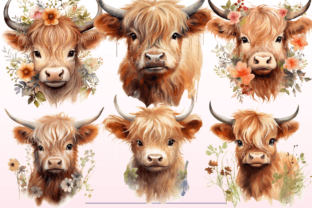Baby Highland Cow PNG Bundle Graphic by SapphireDreamscape · Creative ...