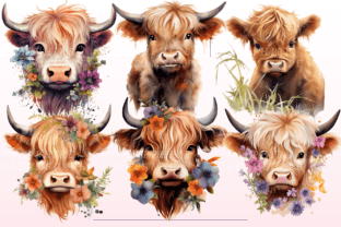 Baby Highland Cow PNG Bundle Graphic by SapphireDreamscape · Creative ...