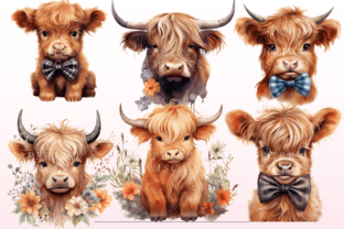 Baby Highland Cow PNG Bundle Graphic by SapphireDreamscape · Creative ...