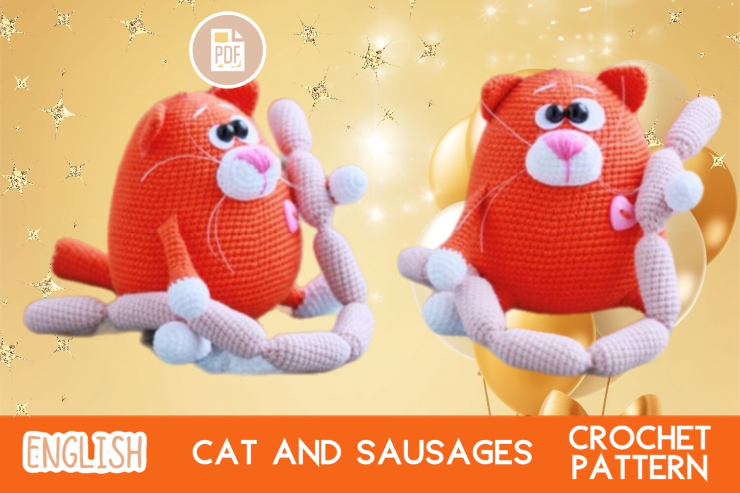 Crochet Cats & Sausage / Toy Pattern PDF