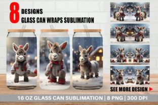 Glass Can Donkey Christmas Graphic by Artnoy · Creative Fabrica