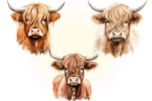 Highland Cow PNG, Watercolor Highland Graphic by sumim3934 · Creative ...