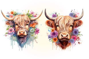 Highland Cow PNG, Watercolor Highland Graphic by sumim3934 · Creative ...