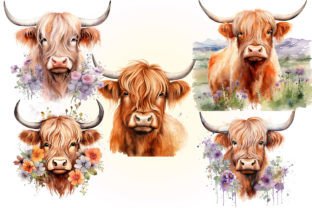 Highland Cow PNG, Watercolor Highland Graphic by sumim3934 · Creative ...
