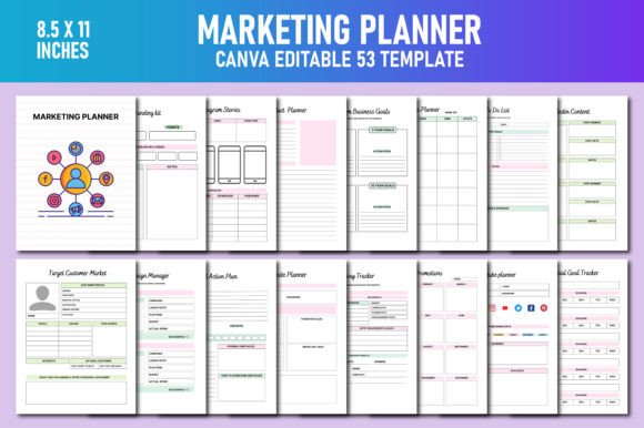 Marketing Planner Canva Kdp Graphics