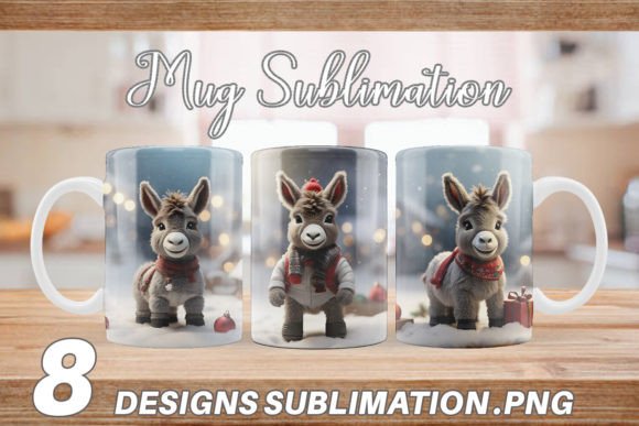 Mug Wrap Donkey Christmas Graphics