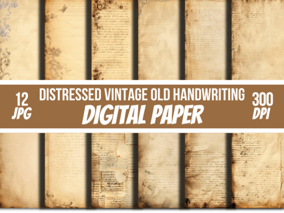 Old Handwriting Vintage Digital Papers